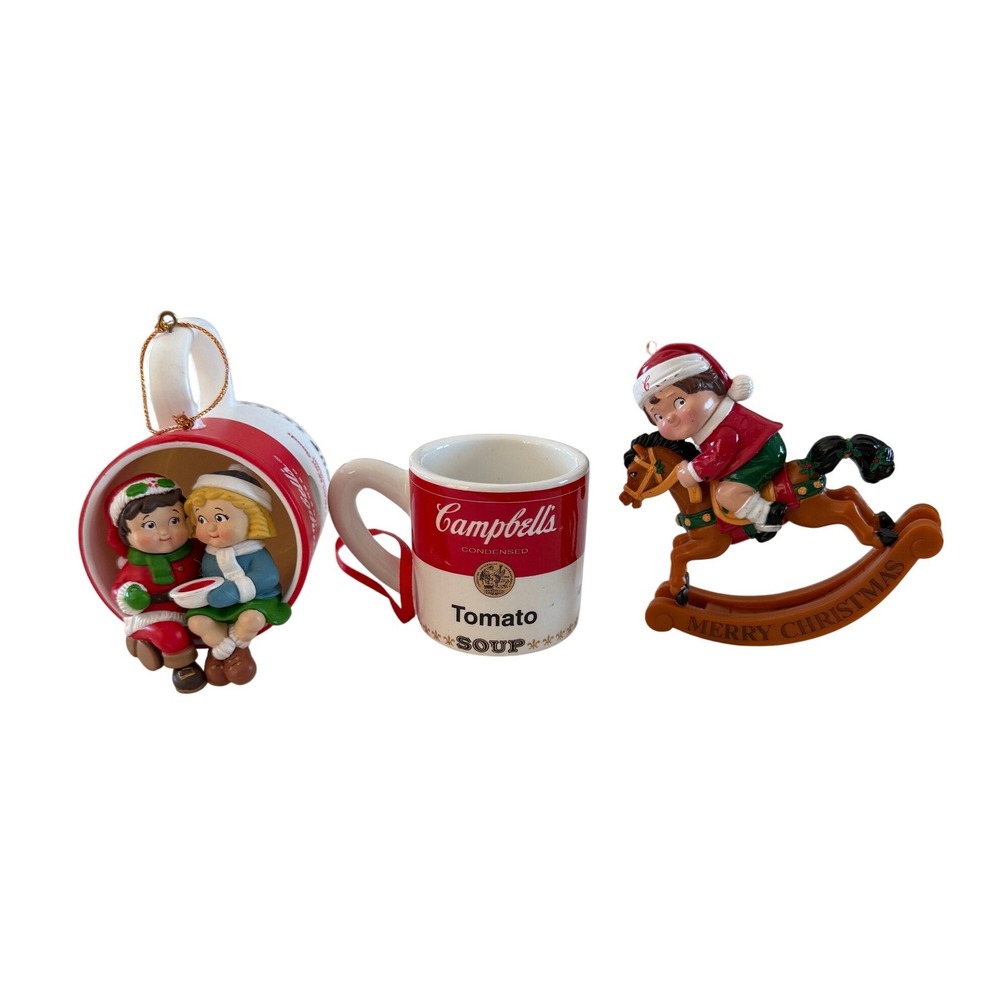 Campbell's Soup‎ Lot of 3 Vintage Ornaments 1999 and 2005